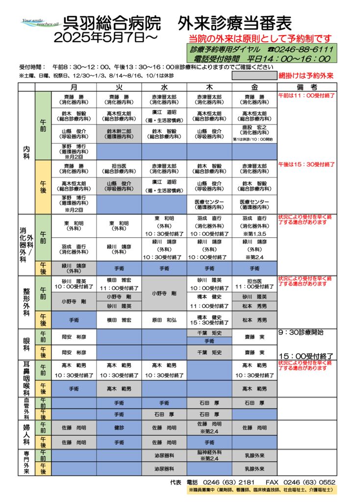 外来診療当番表20250507のサムネイル