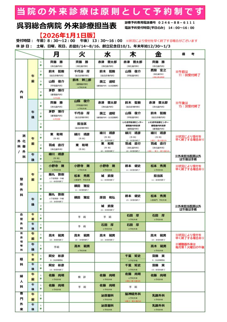 外来診療担当表2026.1.1版のサムネイル